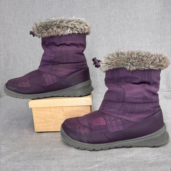 North Face Nuptse Bootie Fur IV‎ Purple Down Gorpcore Women's 7 - Picture 2 of 10